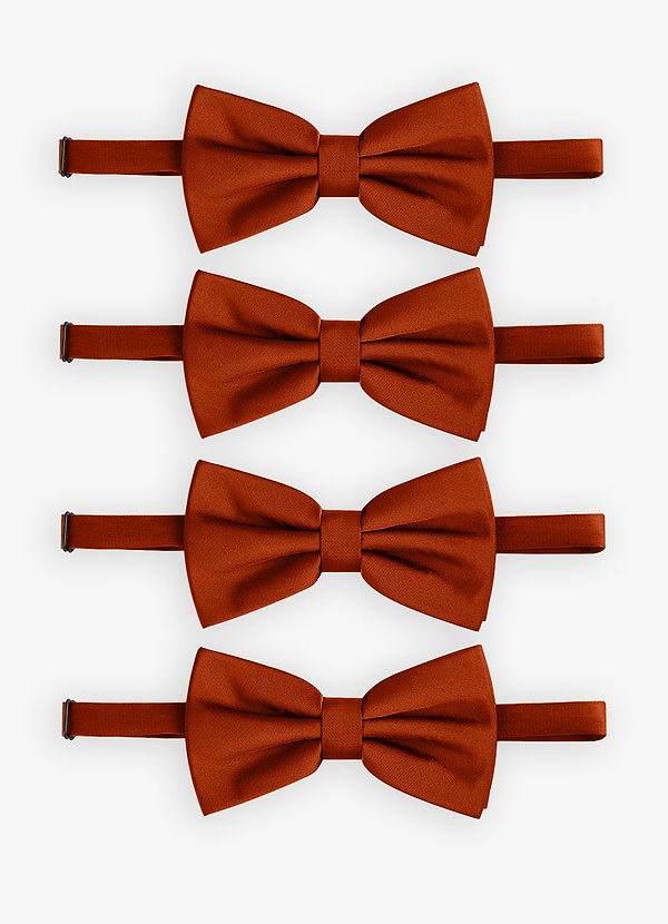 front Adjustable Stretch Satin Bow Tie – 4-Piece Set