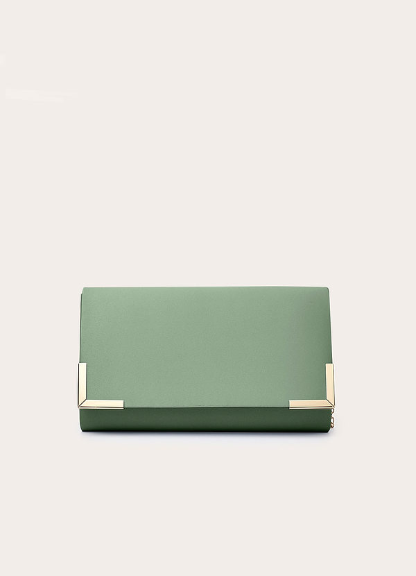 front Bijpassende kleur matte satijnen envelop clutch tas