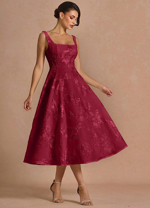 Brynn Burgundy Midi Dress image1