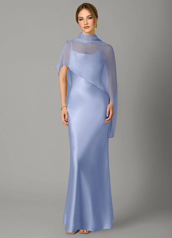 Azazie Jaleesa Bruidsmeisjes Jurken Jurk van Stretch Satijn met A-Lijn Hoge Kraag Ijs image1