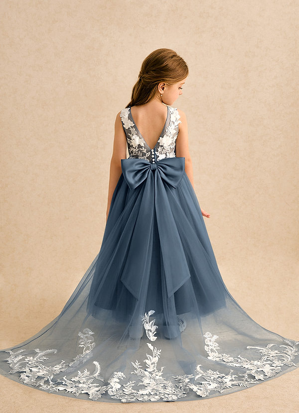 Azazie Mixie Vestidos de Niña de Flores Vestido de Neptuno de Encaje de Corte Princesa image1