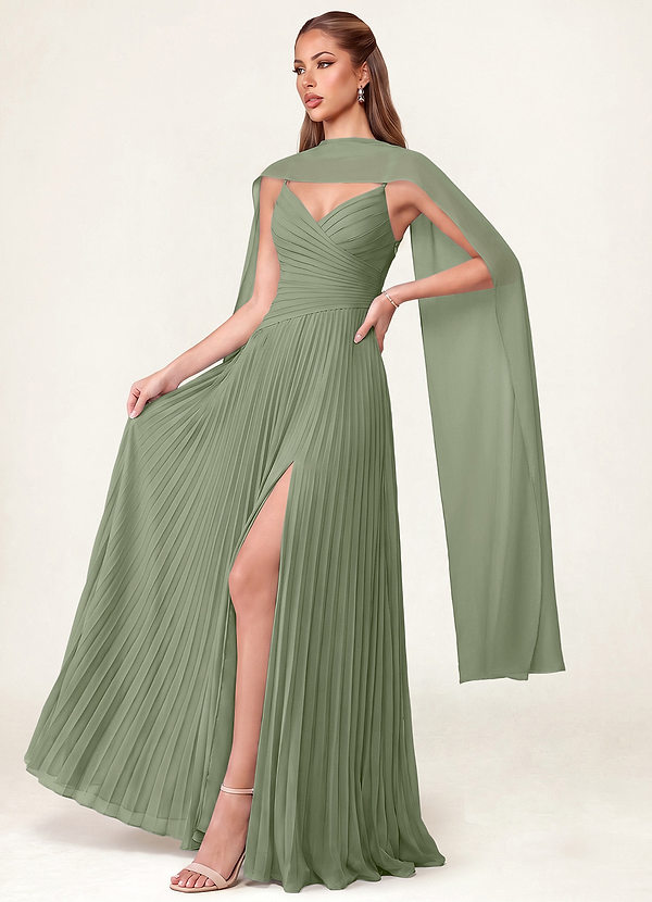 front Azazie Matching Color Chiffon Scarf