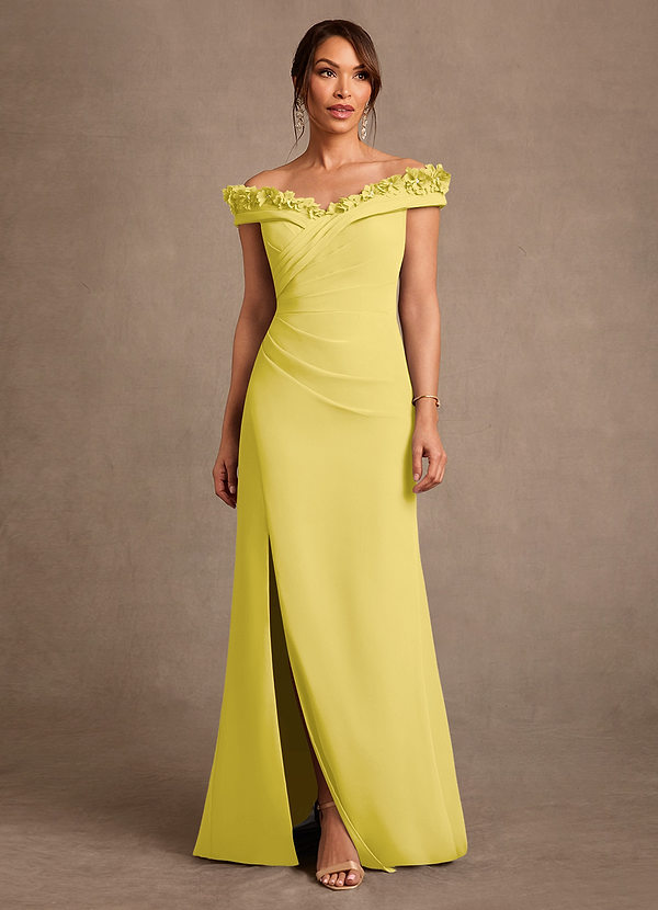 Azazie Jettie Suknie dla Matki Panny Młodej Osłona Pofałdowany Szyfon Długość podłogi Sukienka image1