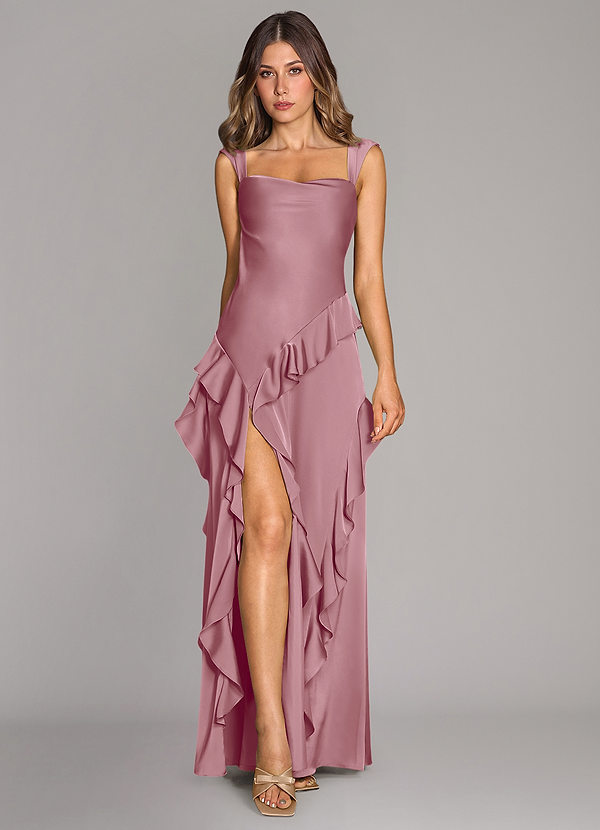 Azazie Sloane Bridesmaid Dresses Vintage Mauve A-Line Sweetheart Neckline Stretch Satin Dress image1
