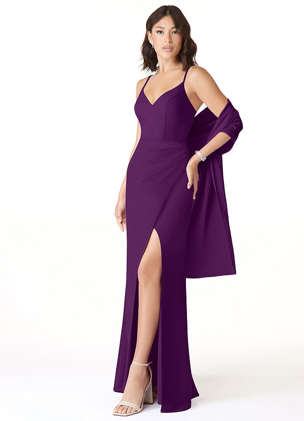 front Azazie Bijpassende Kleur Chiffon Sjaal