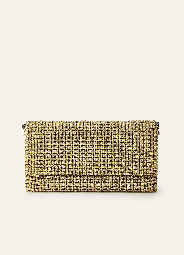 front Crystal Embellished Envelope Clutch