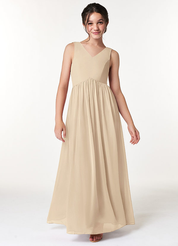 Vestidos De Dama De Honor Junior De Chifón A La Altura De Té Lavanda main image 0