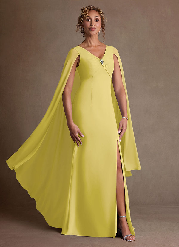 Azazie Boudica Suknie dla Matki Panny Młodej Linia A Pofałdowany Szyfon Długość podłogi Sukienka image1