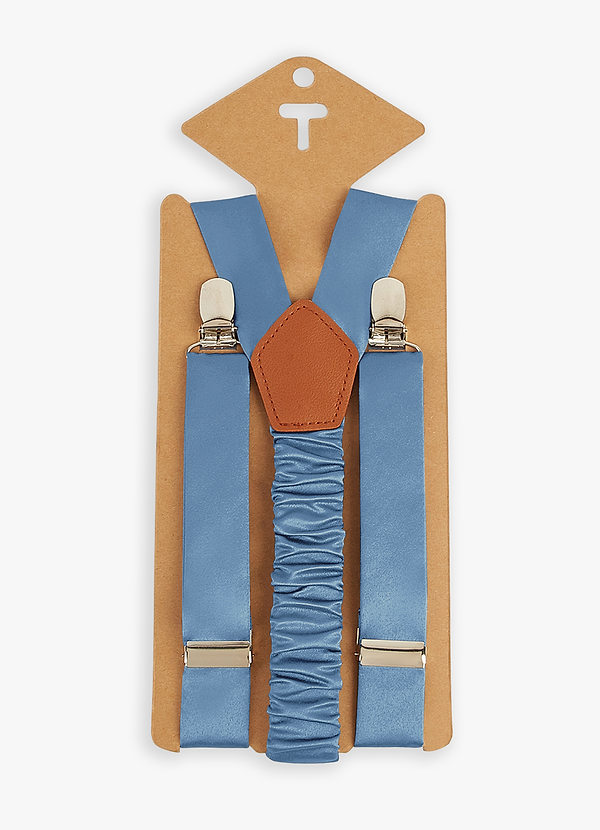 front Matching Color Boy's Matte Satin Suspenders