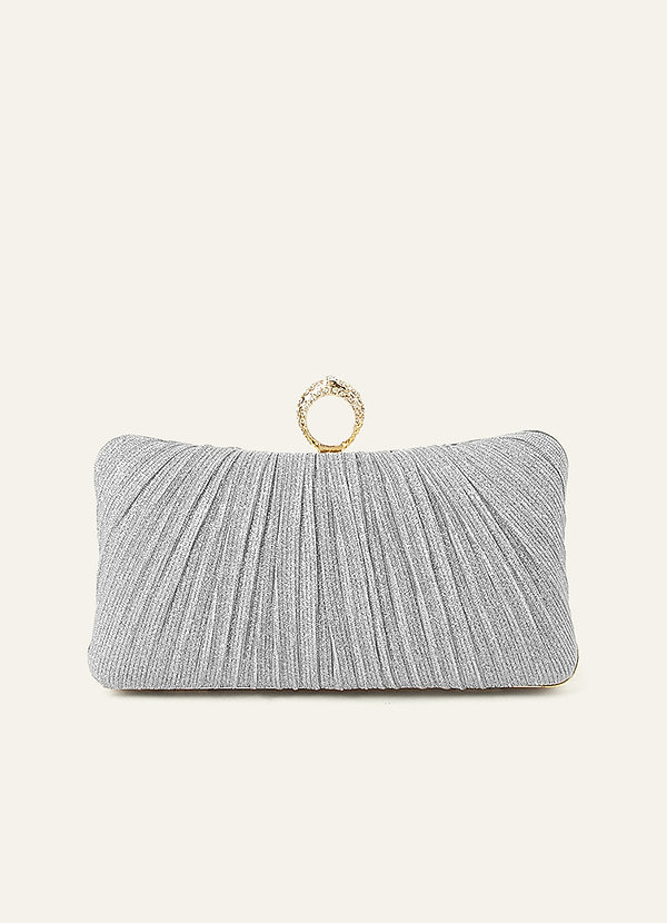 front Ruched Sparkling Clutch Bag