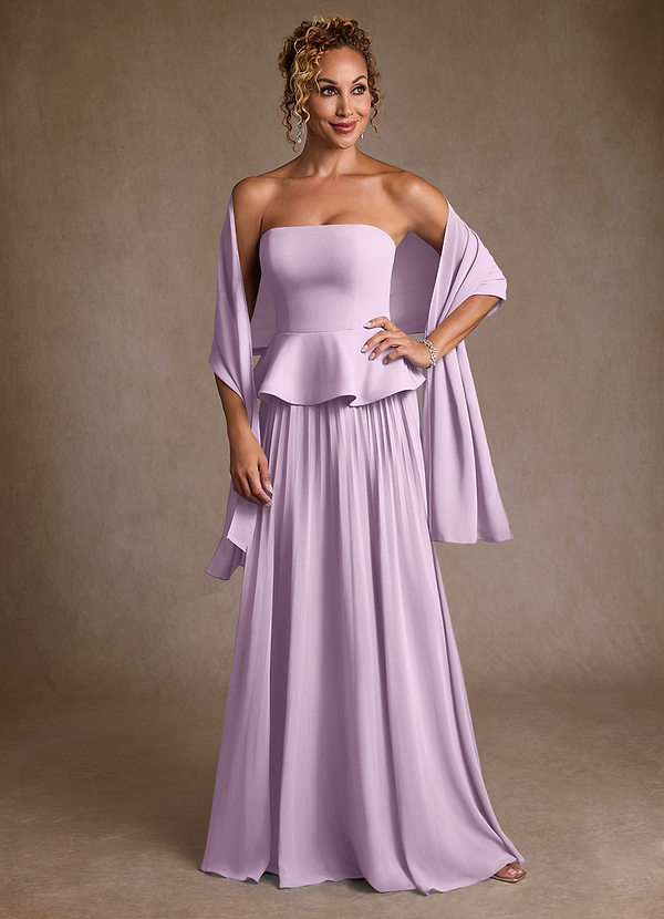 Azazie Josabeth Mother of the Brides Dresses Frosted Lilac A-Line Pleated Chiffon Dress image1