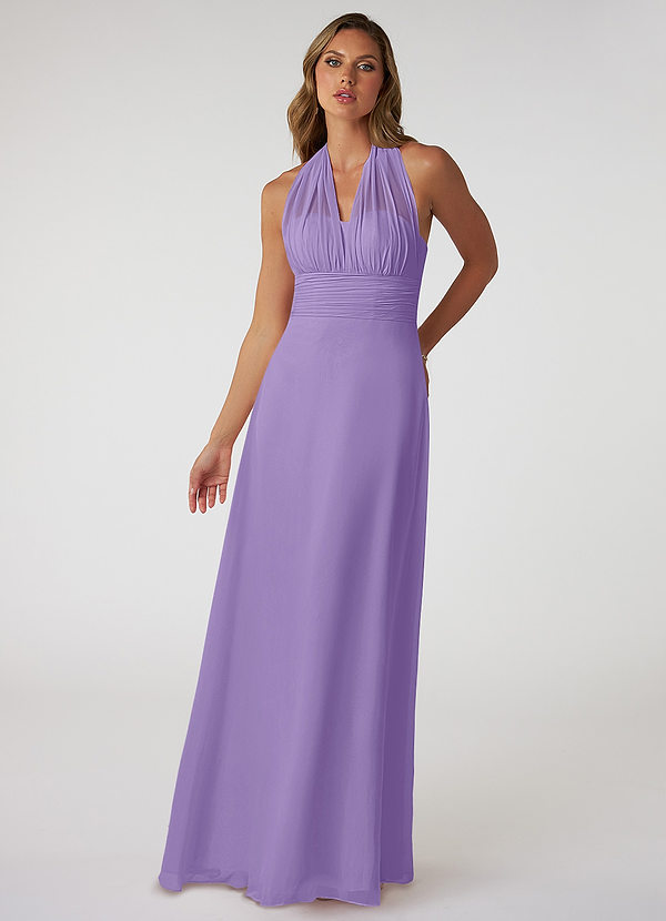 Azazie Fifi Brautjungfernkleider Wandelbar A-Linie Schulterfrei Chiffon Kleid Tahiti image1