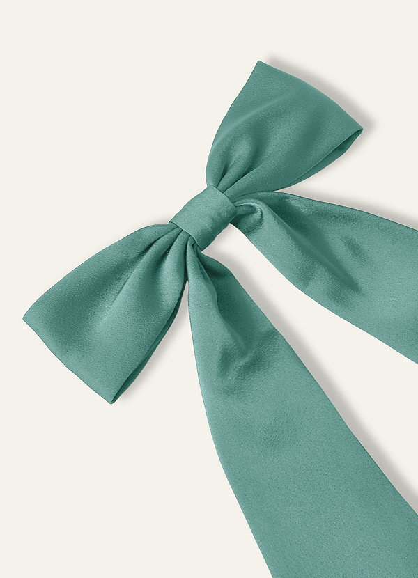 front Pinza para el cabello con lazo de satén elástico a juego