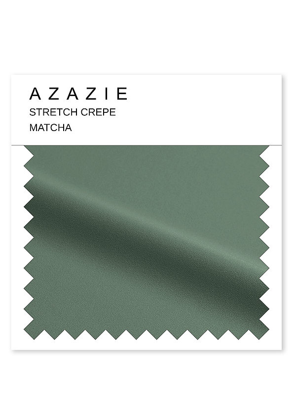 front Azazie Matcha Stretch Crepe Swatch