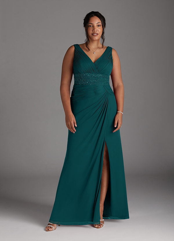 Azazie Winona Mother of the Brides Dresses Peacock Mermaid Sequins Mesh Dress image1