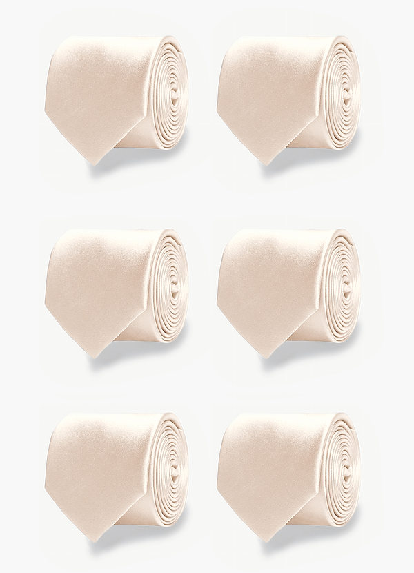 front Matte Satin Matching Groomsmen Tie Set – 6 Pieces