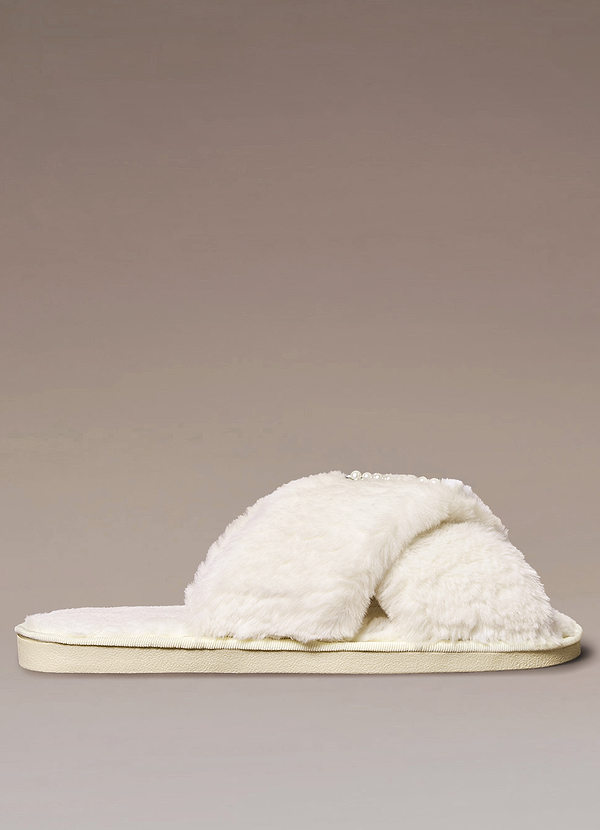 front Fuzzy Bride Slippers