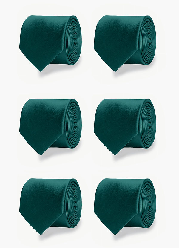 front Set di cravatte coordinate in raso opaco per testimoni dello sposo – 6 pezzi