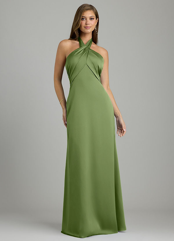 Azazie Nicole Bridesmaid Dresses Juniper A-Line Stretch Satin Dress image1