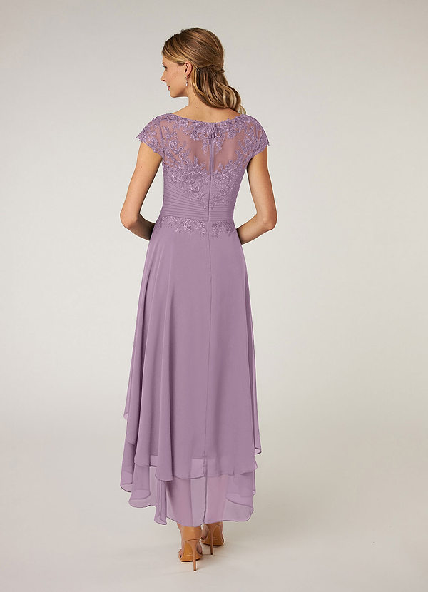 Azazie Shonda Mother of the Bride Dresses Lace Pleated Chiffon Asymmetrical Dress image2