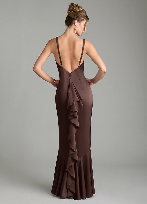 Tamera Bridesmaid Dresses Ganache Mermaid Pleated Stretch Satin Dress image1