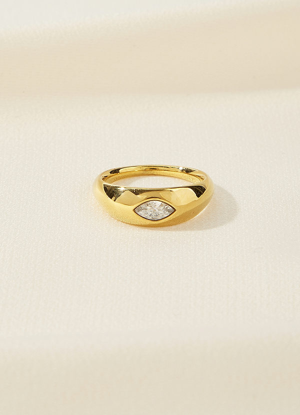 Anello con castone in pietra preziosa Mini Marquise front