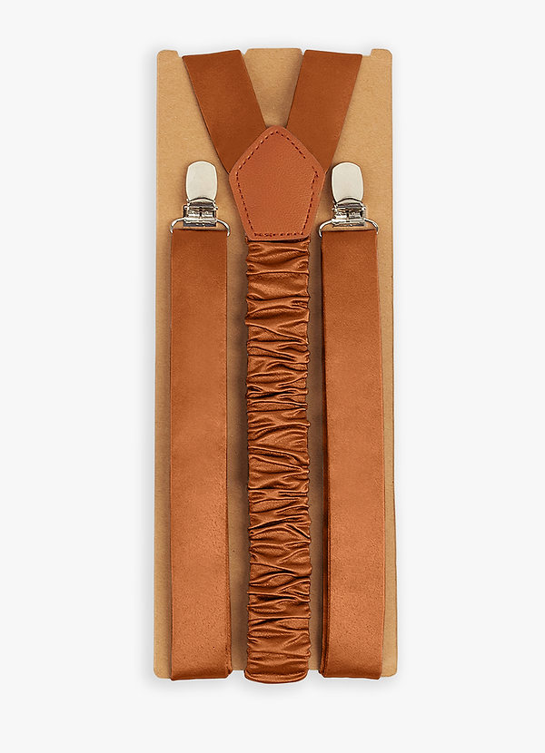 front Matching Color Matte Satin Suspenders