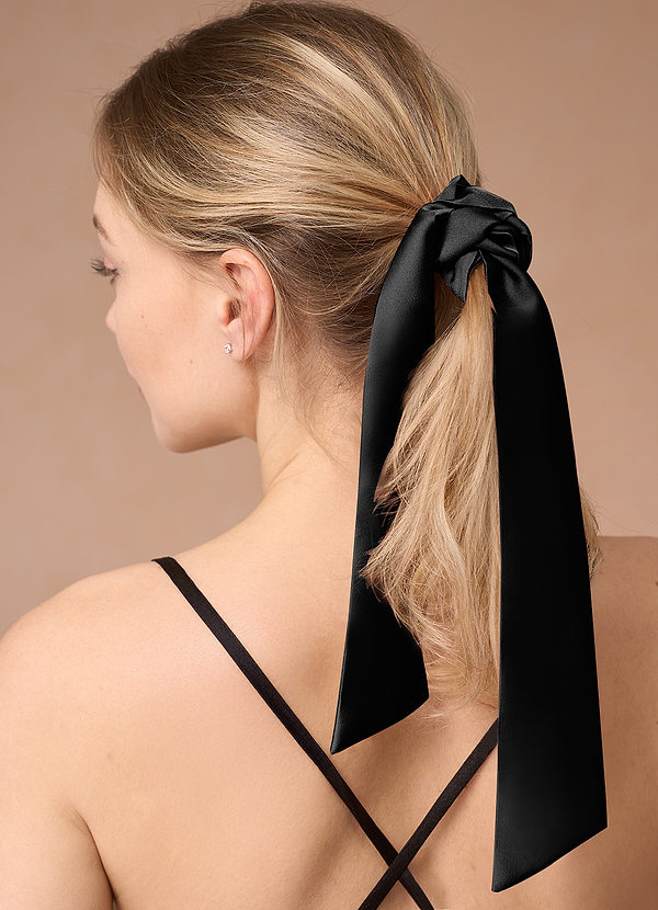 front Matching Color Stretch Satin Hair Scarf