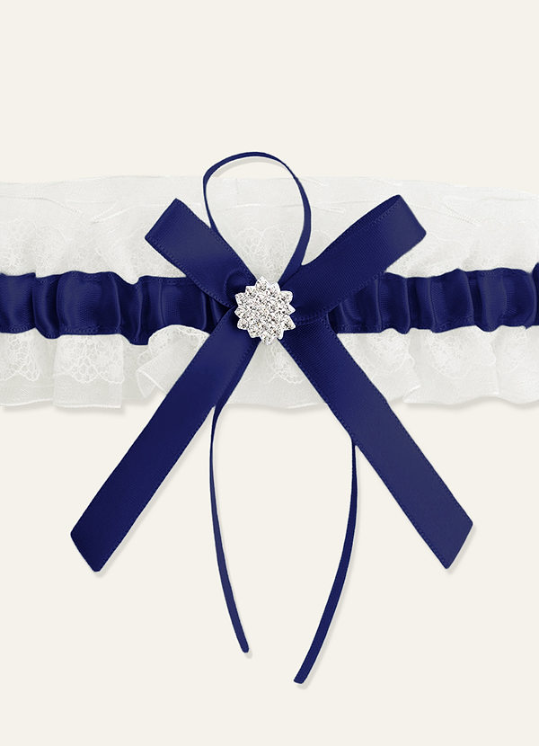 front Strumpfband für Hochzeiten aus blauer Spitze