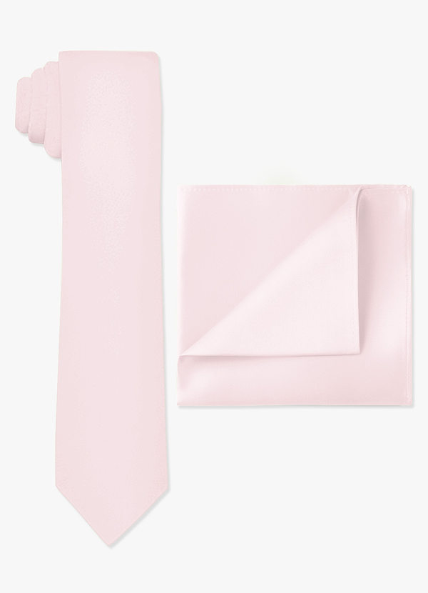 Matte Satin Skinny Tie and Pocket Square Set front