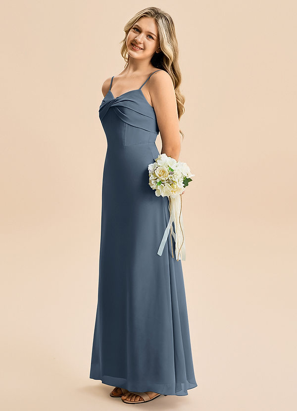 Azazie Jordyn Junior Jurk van Chiffon met A-Lijn Sweetheart Halslijn Neptunus image1