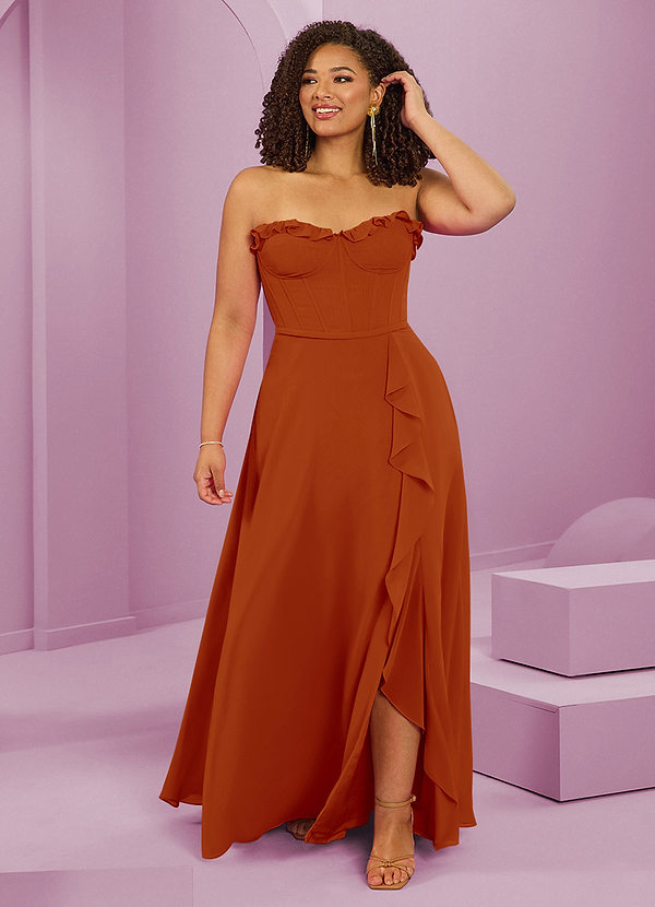 Barbie ♥ Azazie Bridesmaid Dresses Paprika A-Line Sweetheart Neckline Chiffon Dress image1