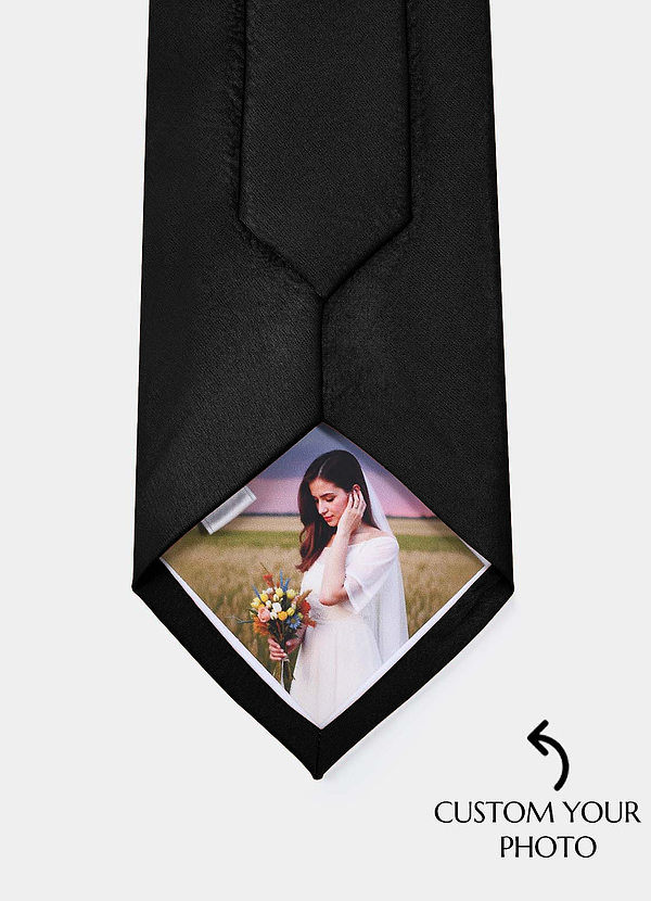 front Matte satijnen stropdas met gepersonaliseerde foto - stropdas op maat
