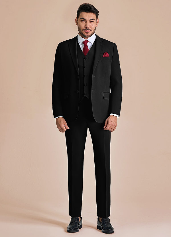 front James Black Structured Stretch 3-piece suit