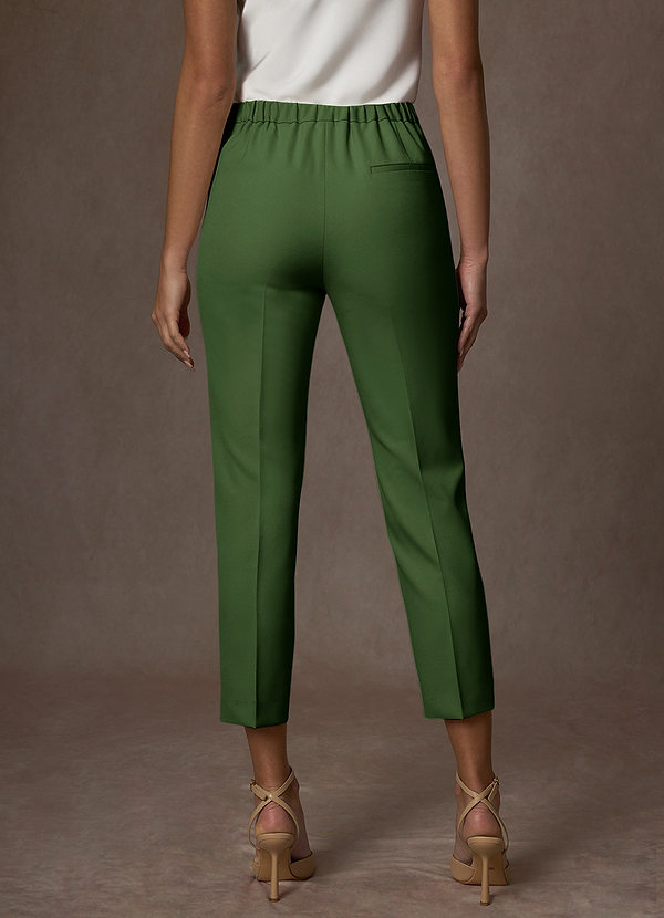 front Kennedy Olive Structured Stretch Dress Pants