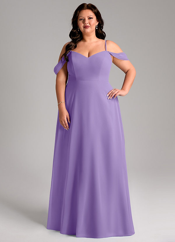 Azazie Marley Bridesmaid Dresses Tahiti A-Line Off the Shoulder Chiffon Convertible Dress image1