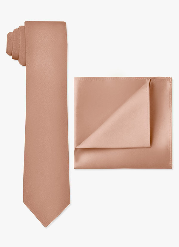 front Matte Satin Skinny Tie and Pocket Square Set