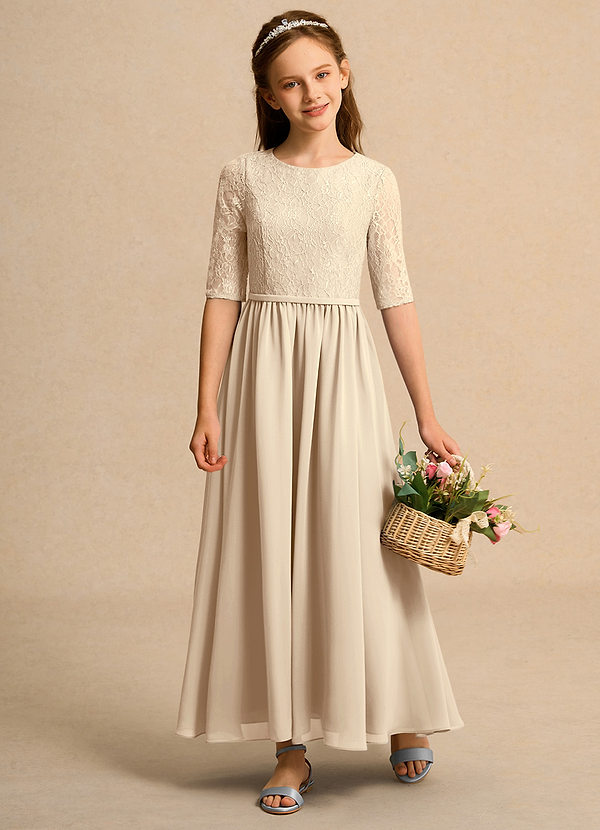 Azazie Pippin Girl Klänningar för brudeflicka Klä A-Line i Spets image1