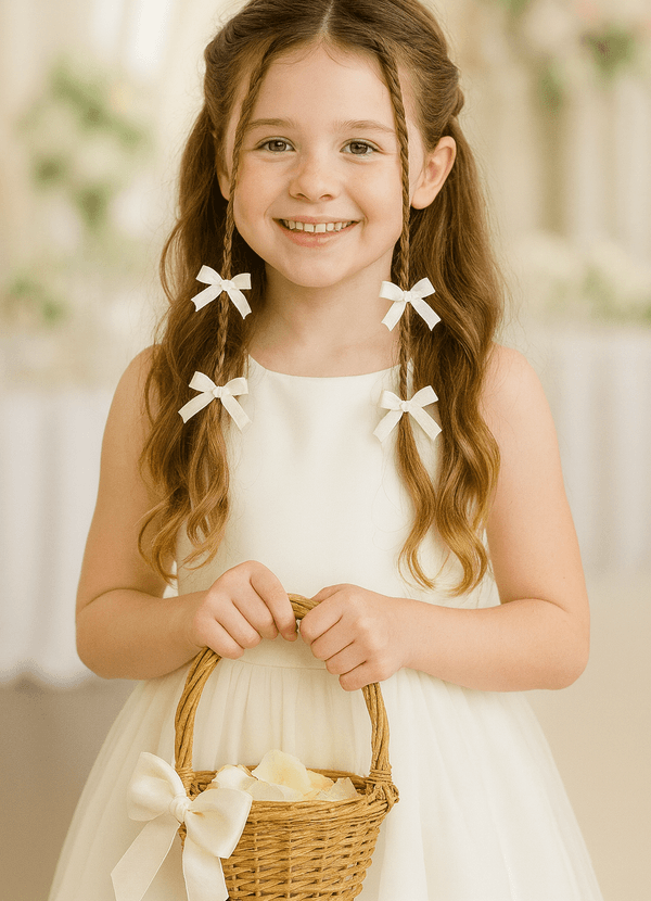 front Twenty-Piece Satin Bow Hair Clip Set
