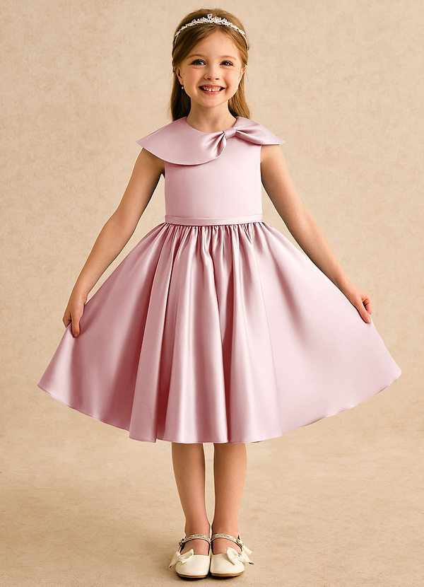 Azazie Acorn Klänningar för brudeflicka Klä A-Line i Matt satäng Plisserad image1