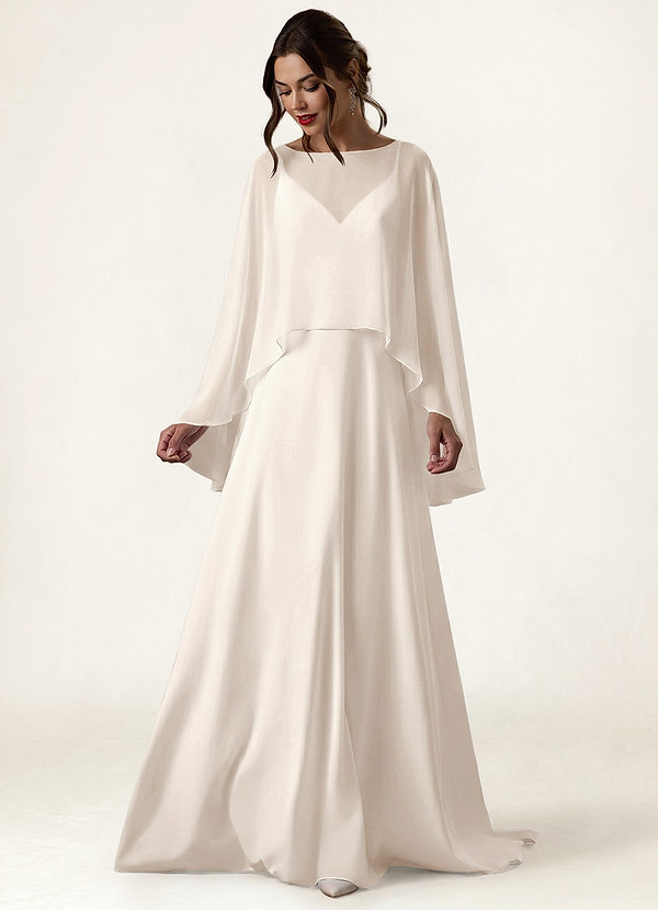 front Azazie Bijpassende chiffon cape met hoge en lage zoom