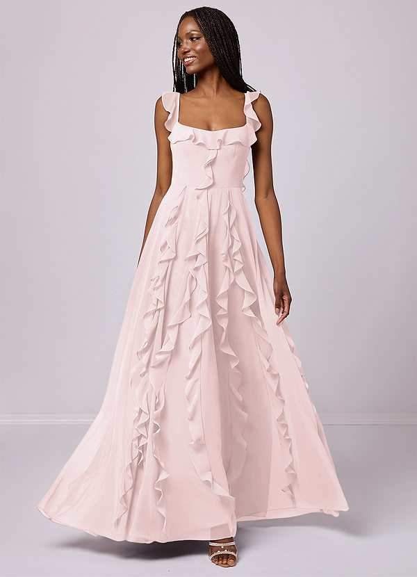 Barbie ♥ Azazie Bridesmaid Dresses A-Line Chiffon Floor-Length Dress with Pockets image1