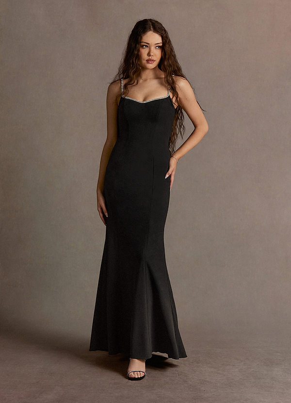 Lucy Black Rhinestone Maxi Dress image1