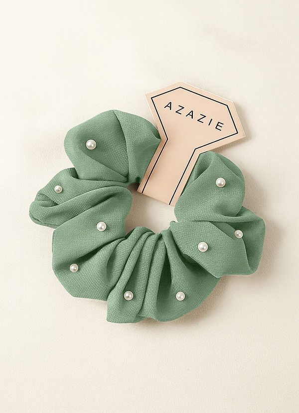 front Bridesmaid Chiffon Pearl Over Size Scrunchie