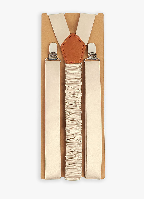 front Matching Color Matte Satin Suspenders