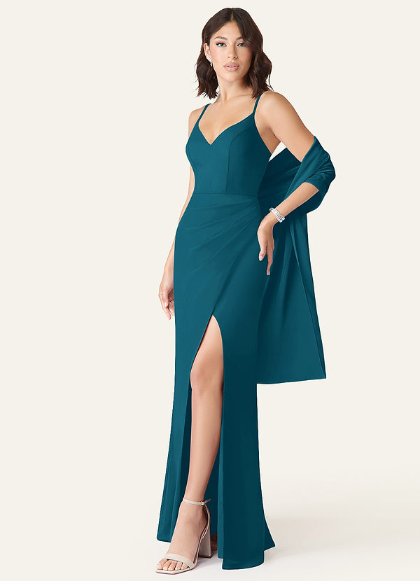 front Azazie Châle En Mousseline De Couleur Assortie