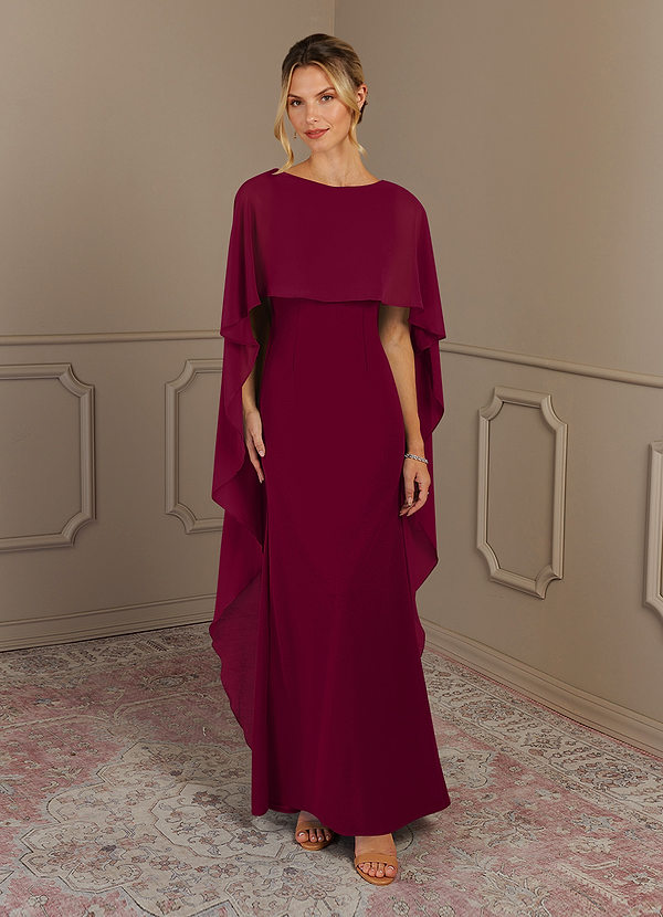 Azazie Dion Brautmutterkleider Etui Schaufel Stretch-Krepp Kleid Burgunderrot image1
