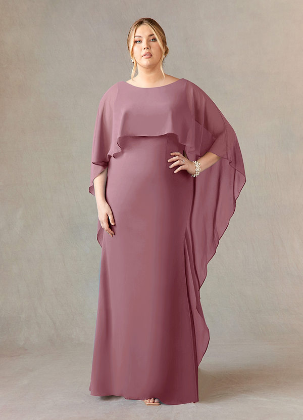 Azazie Dion Mother of the Brides Dresses Vintage Mauve Sheath Scoop Stretch Crepe Dress image1