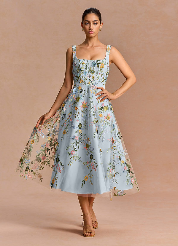 Azaria Sky Blue Midi Dress image1