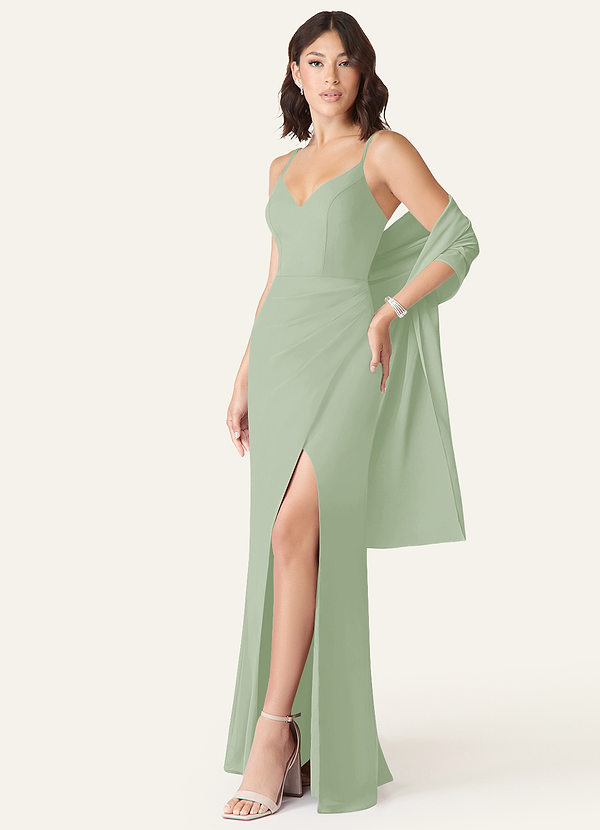 front Azazie Matching Color Chiffon Shawl